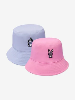 Girls Unicorn and Bunny Reversible Bucket Hat in Multicolour