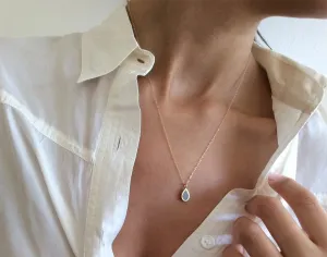 Gold & Concrete Teardrop Necklace