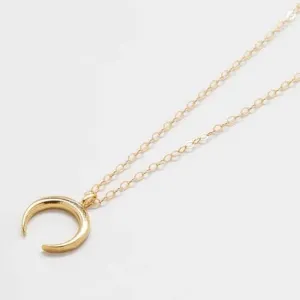 Gold Crescent Moon Necklace - Imperfect