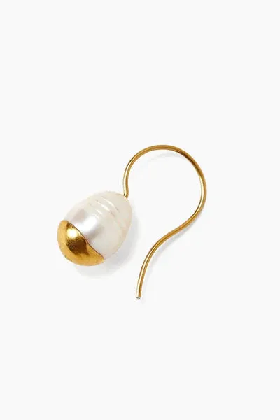 GOLD DIPPED PEARL DROP EARRINGS