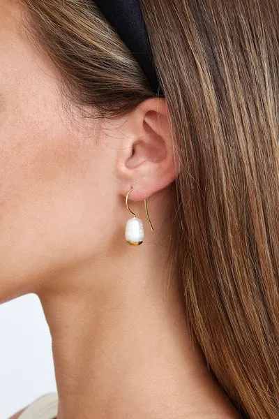 GOLD DIPPED PEARL DROP EARRINGS