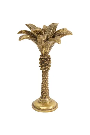 Gold Large Queen Palm Candle Holder