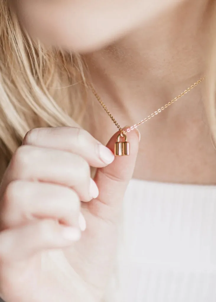 Gold Lock Necklace