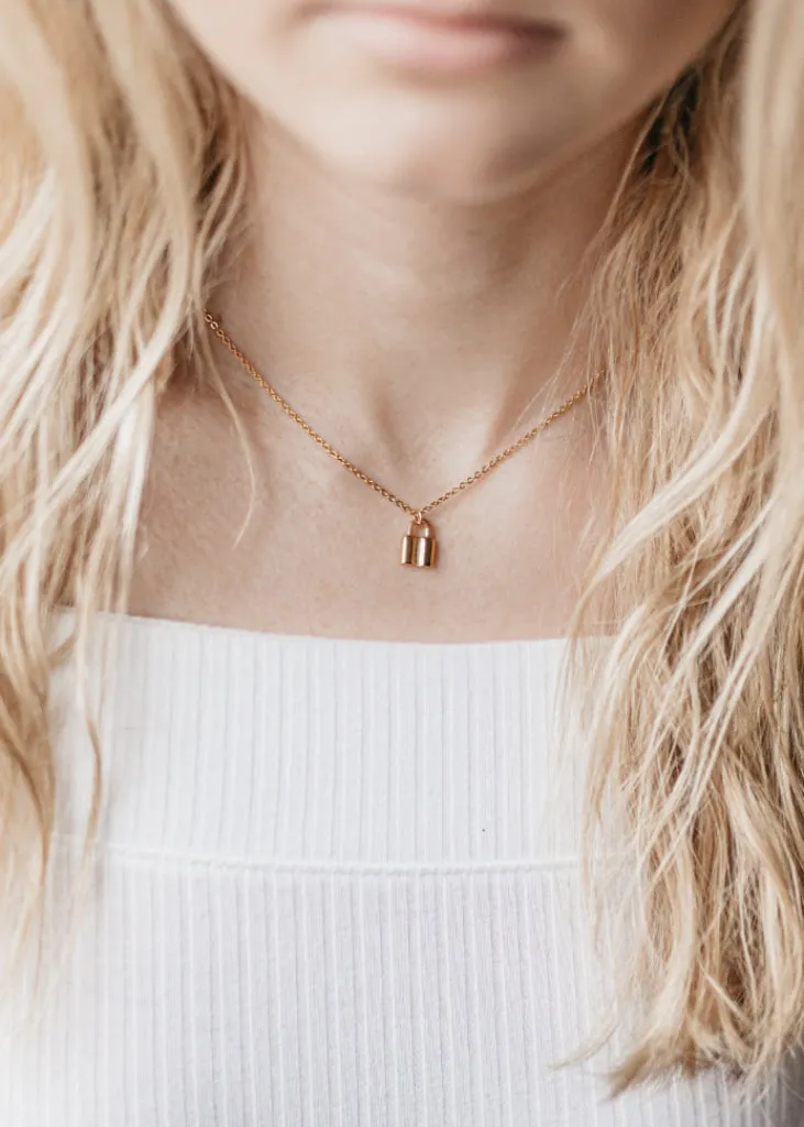 Gold Lock Necklace