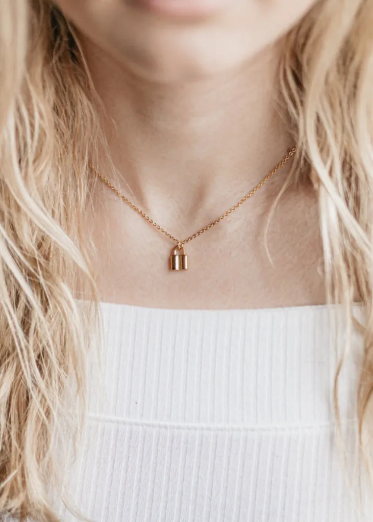 Gold Lock Necklace