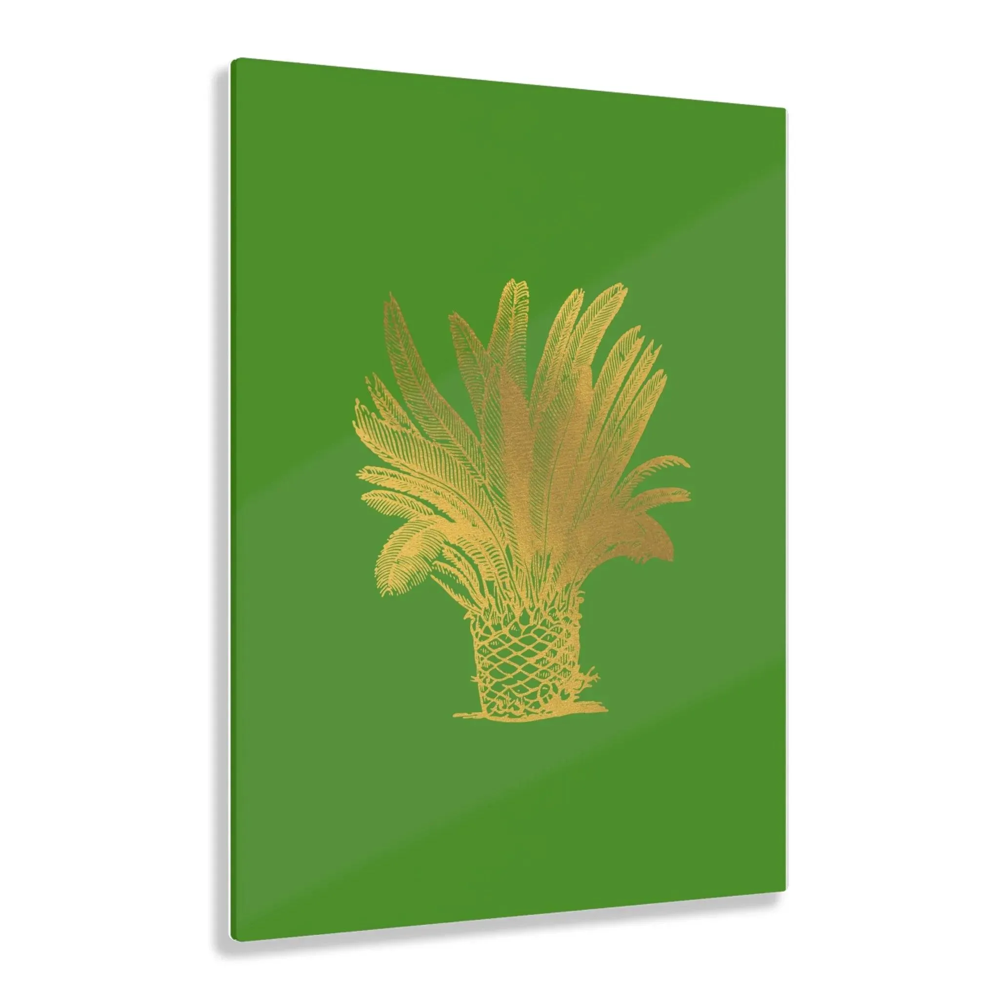 Golden Palm Tree Green Acrylic Print