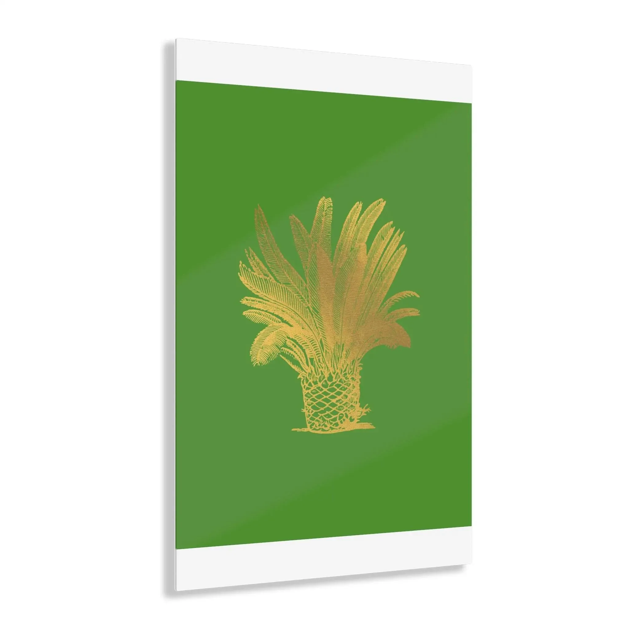 Golden Palm Tree Green Acrylic Print