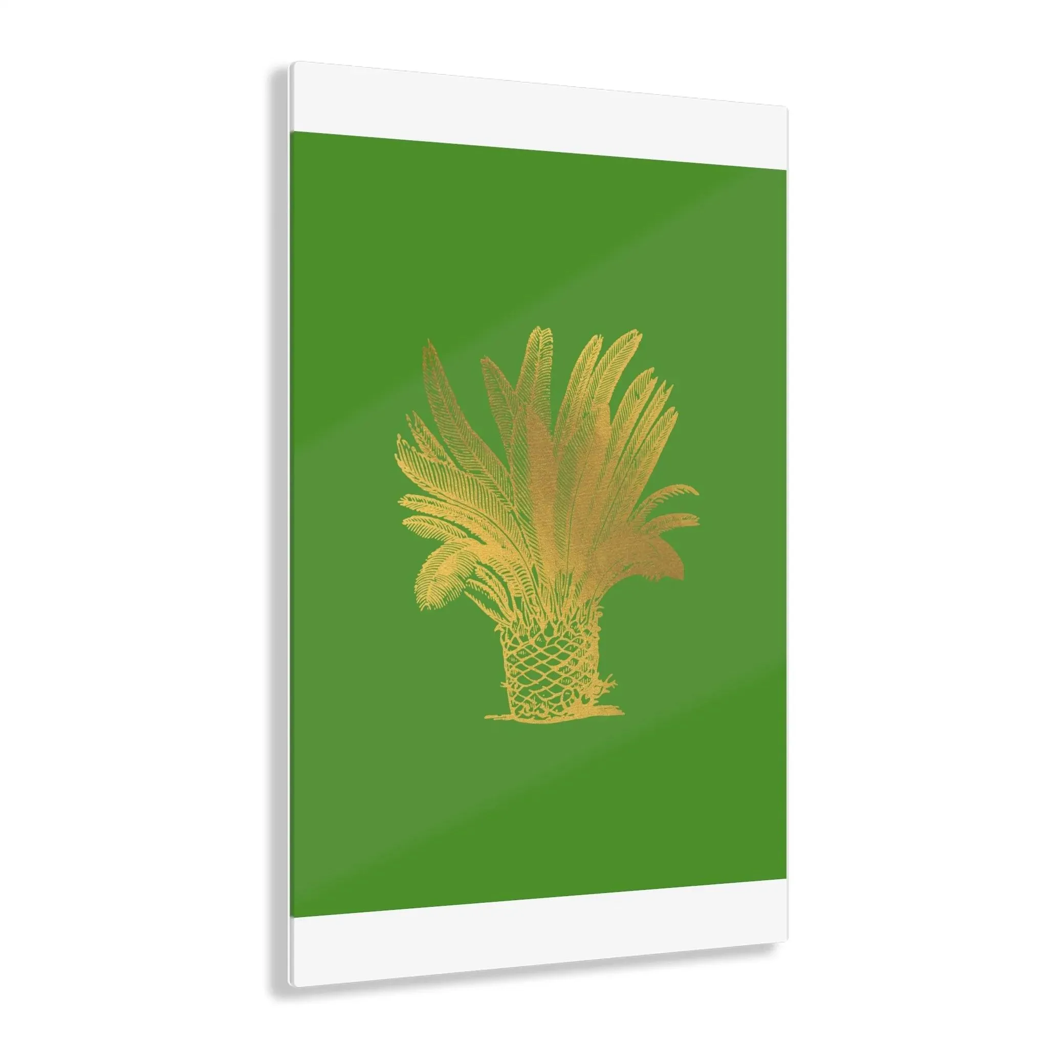 Golden Palm Tree Green Acrylic Print