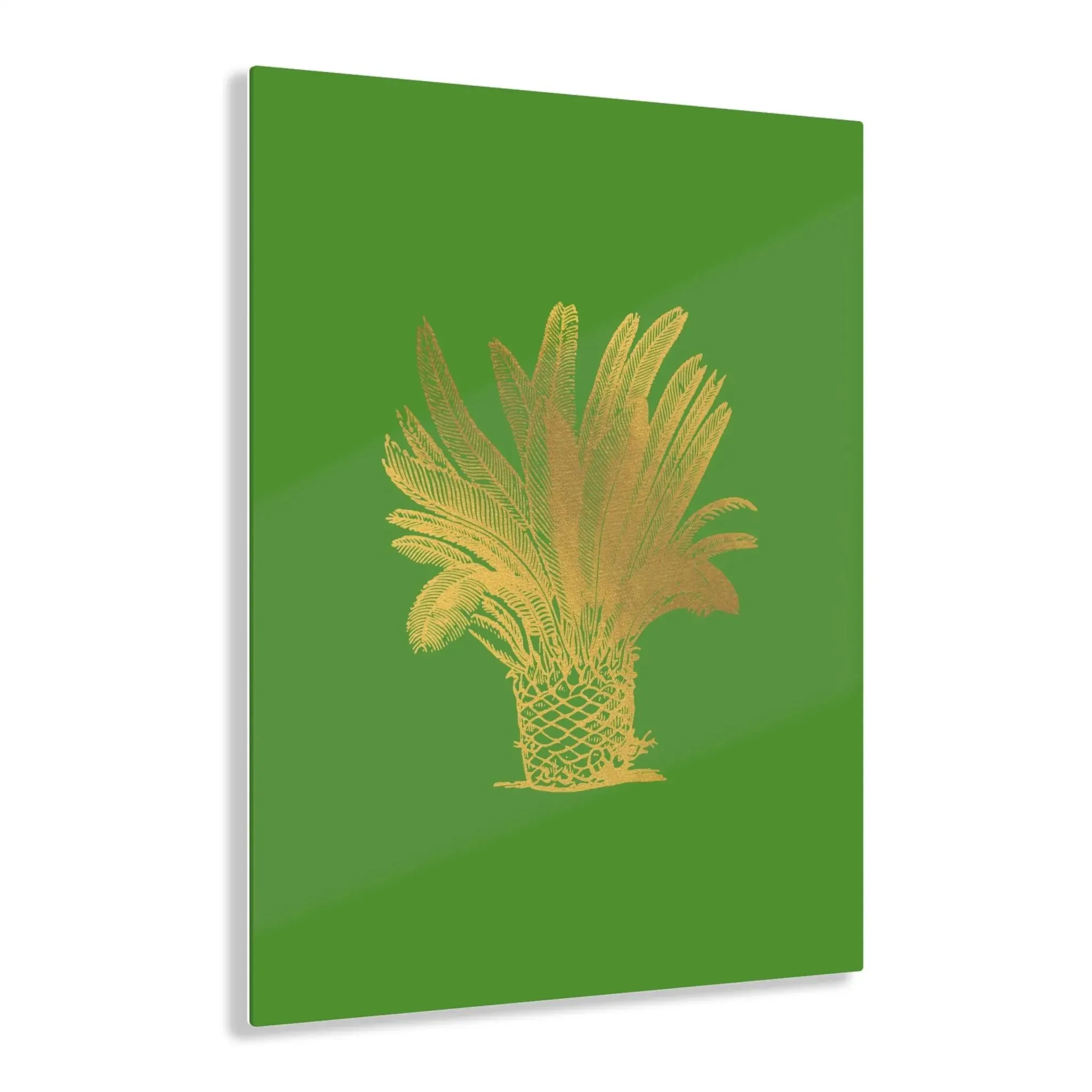 Golden Palm Tree Green Acrylic Print