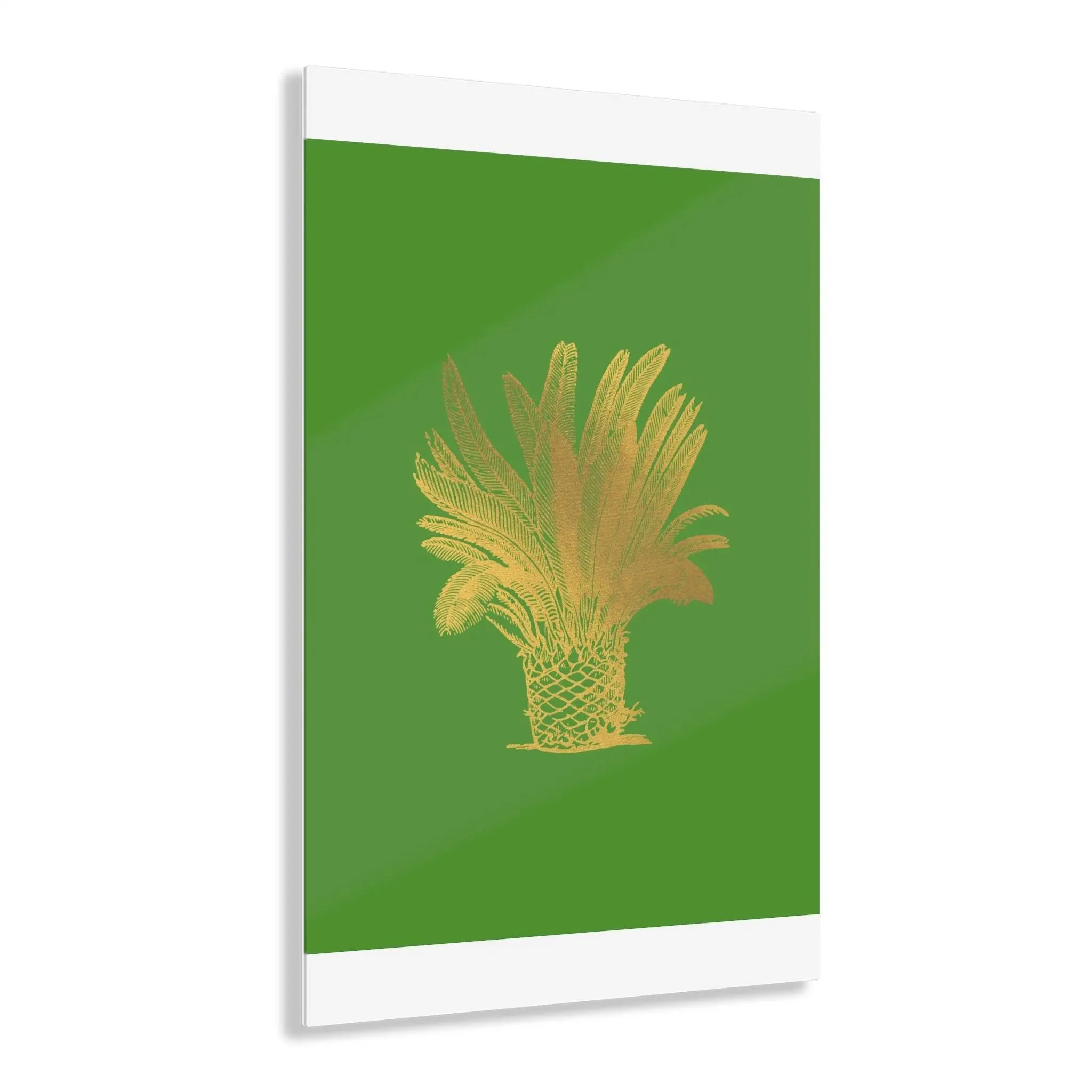 Golden Palm Tree Green Acrylic Print