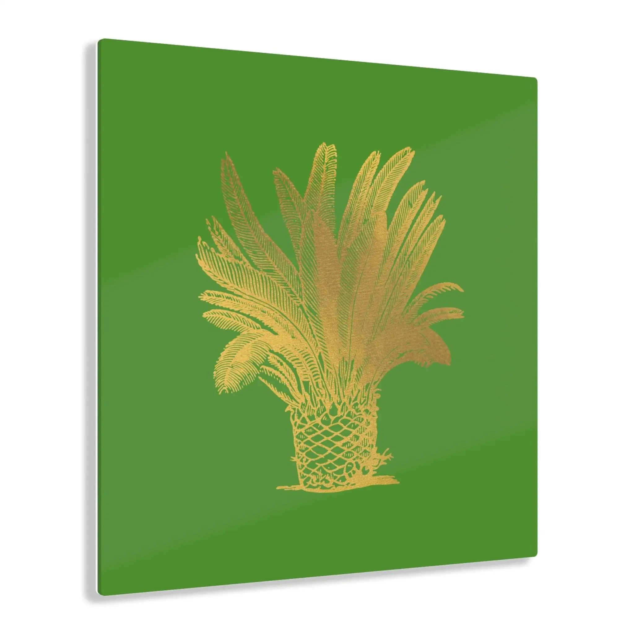 Golden Palm Tree Green Acrylic Print