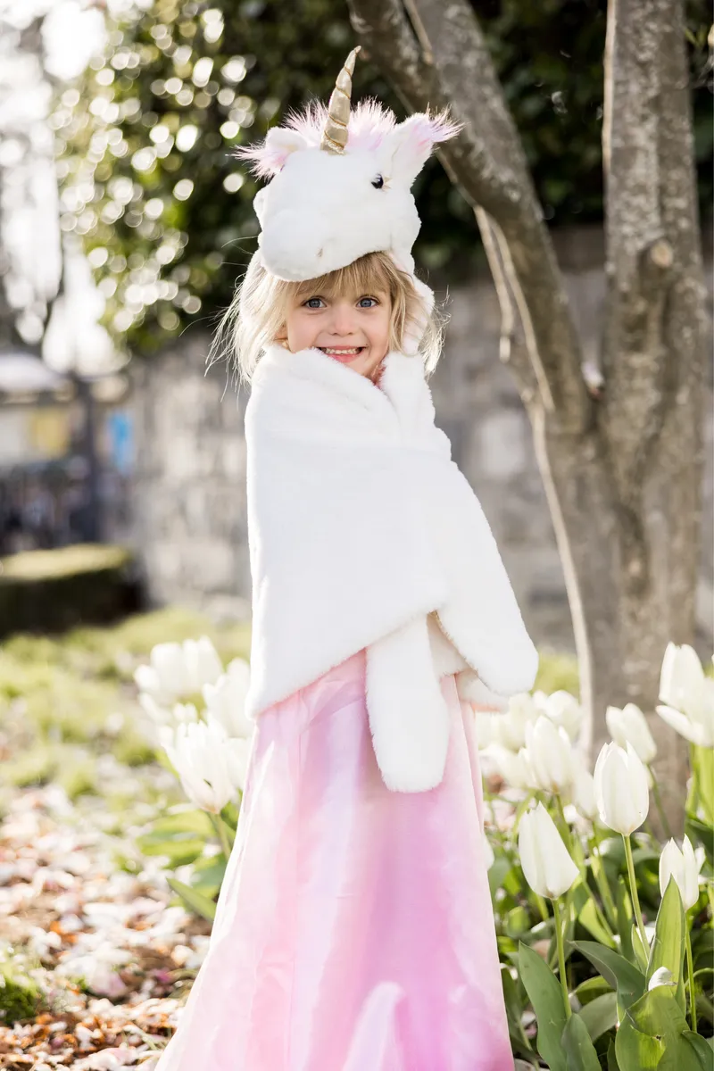 Great Pretenders Unicorn Cuddle Cape. White, Size 4-6