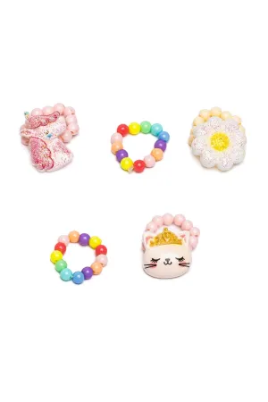 Great Pretenders--Zoom  Flower, Kitty, Unicorn Elastic Ring Set