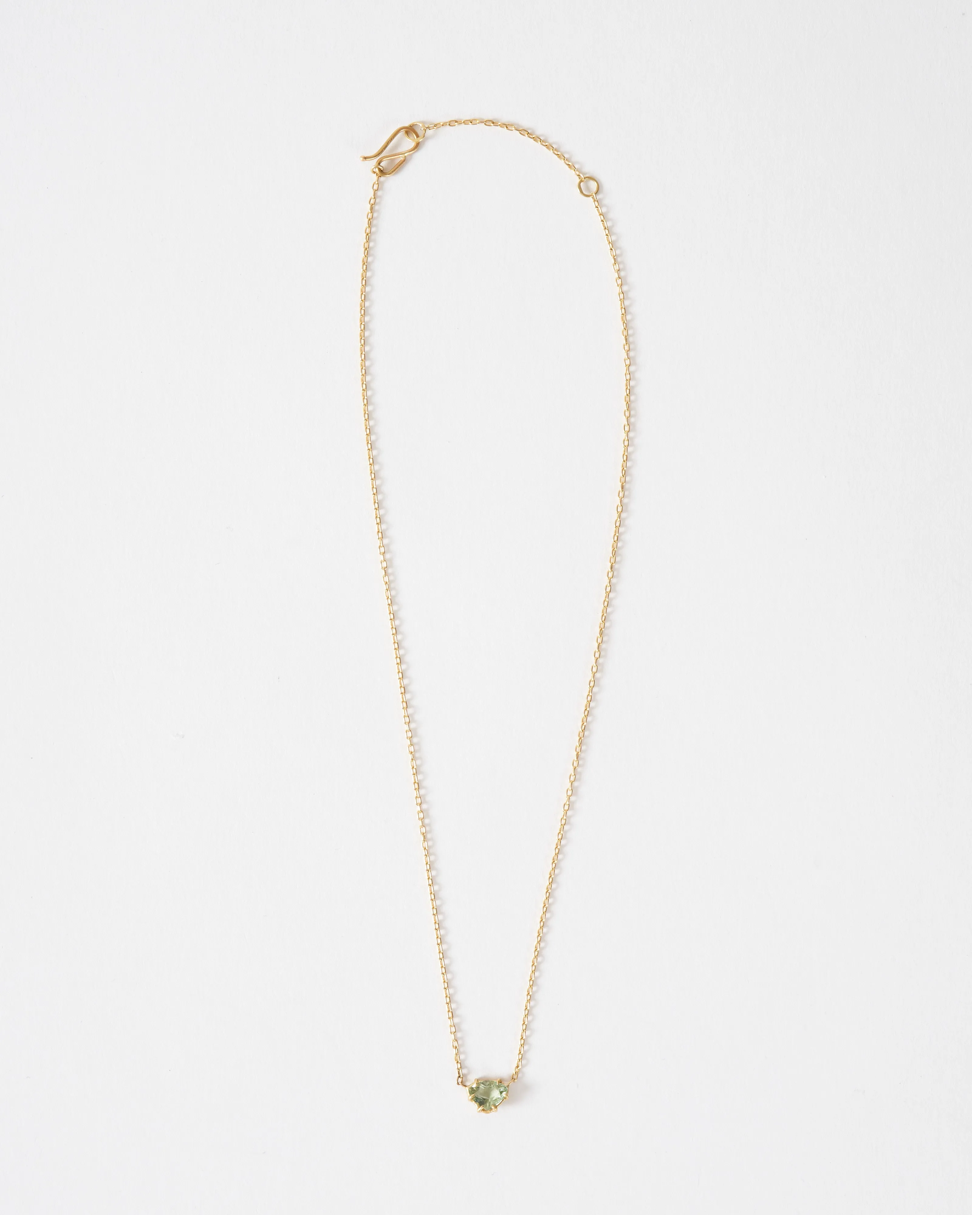 green tourmaline mini gem pendant necklace