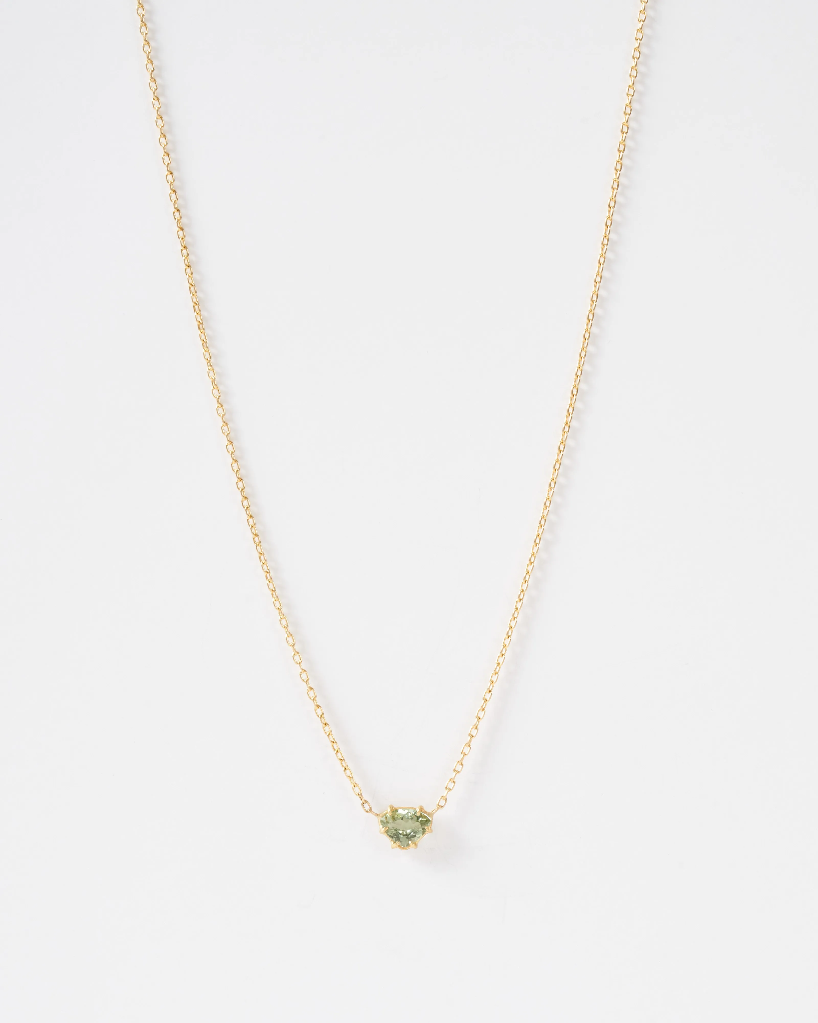 green tourmaline mini gem pendant necklace