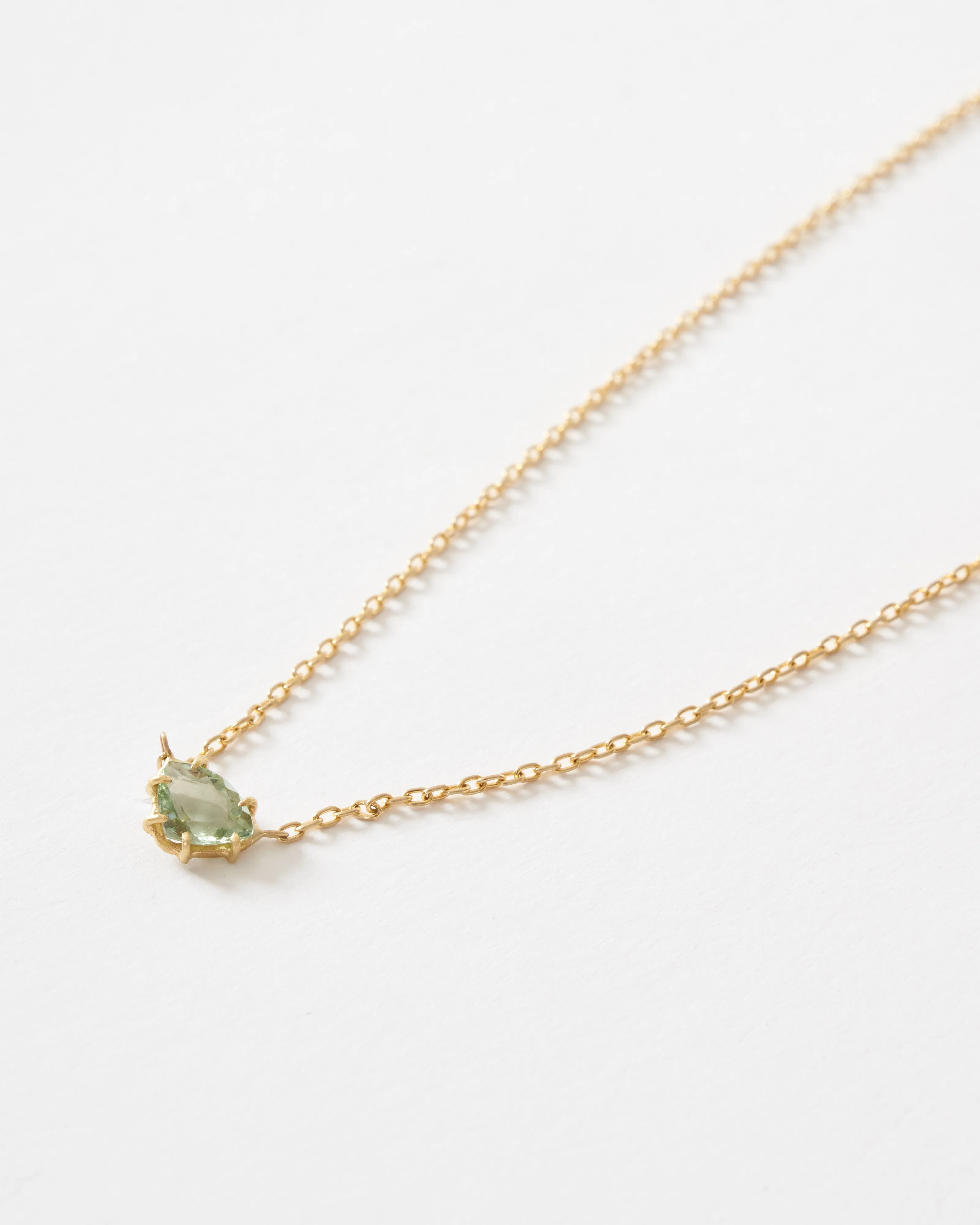 green tourmaline mini gem pendant necklace