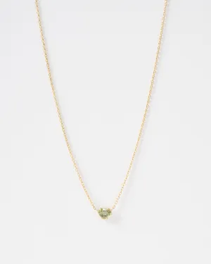 green tourmaline mini gem pendant necklace