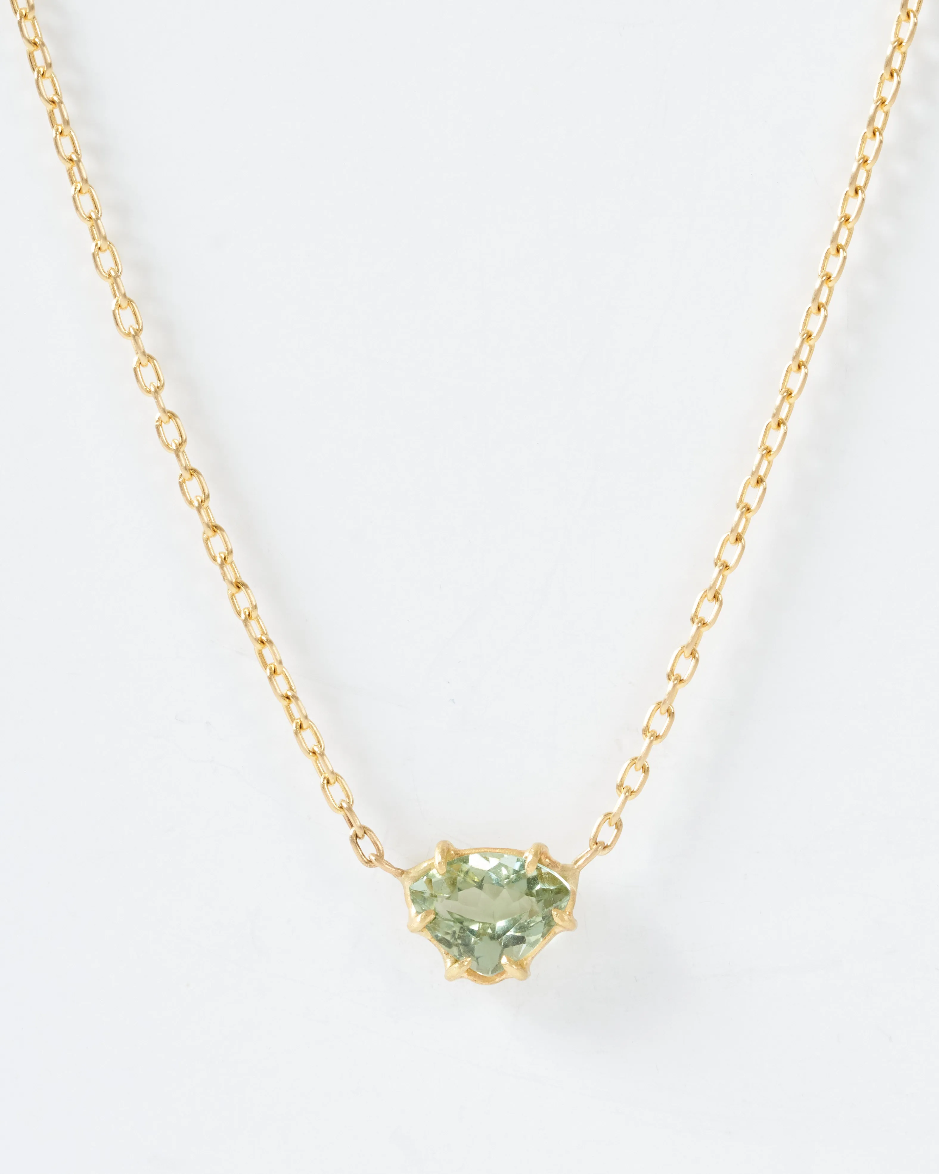 green tourmaline mini gem pendant necklace
