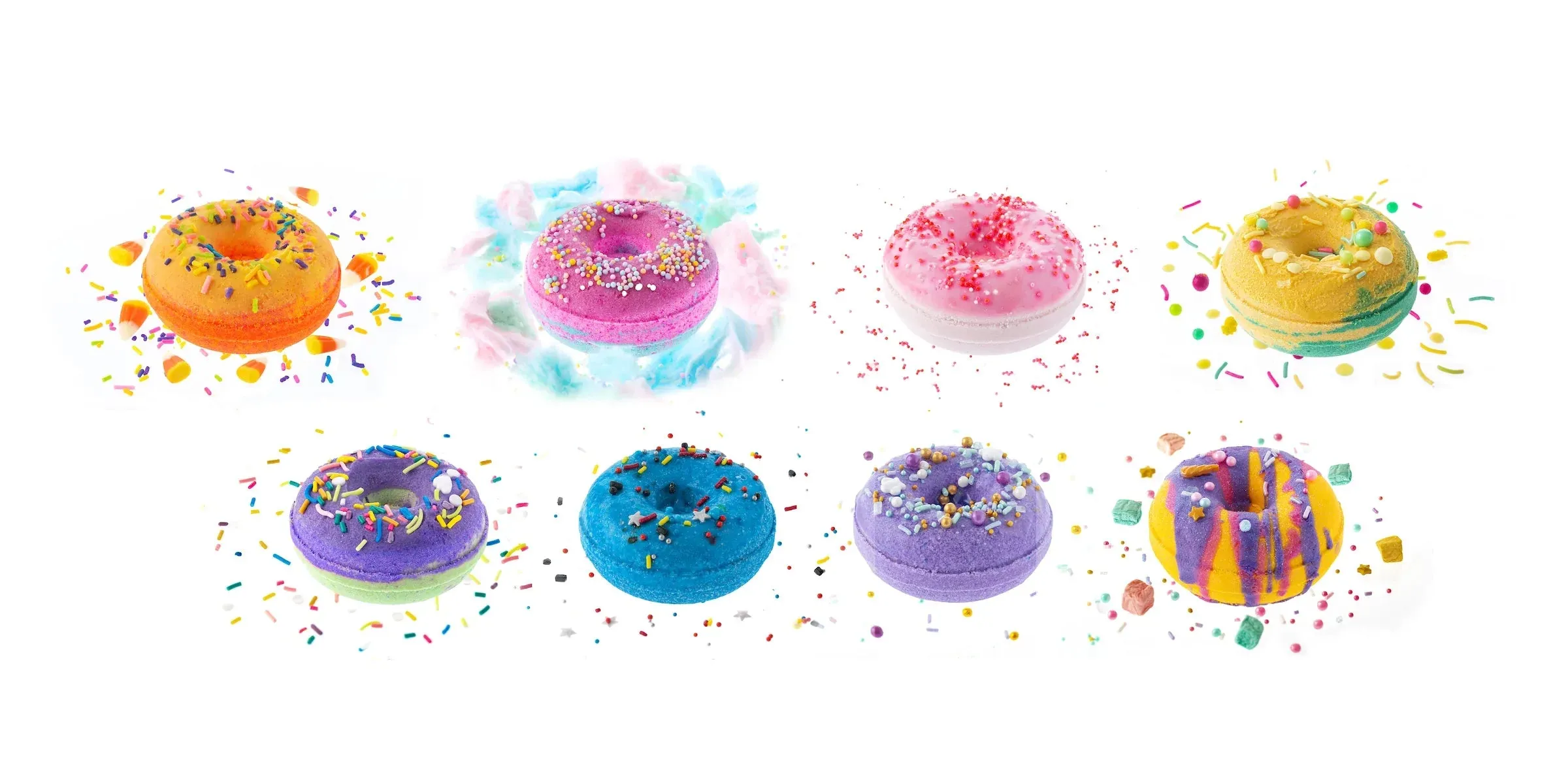 Handcrafted Tropical Donut Bath Bomb Scented in Sweet Pineapple