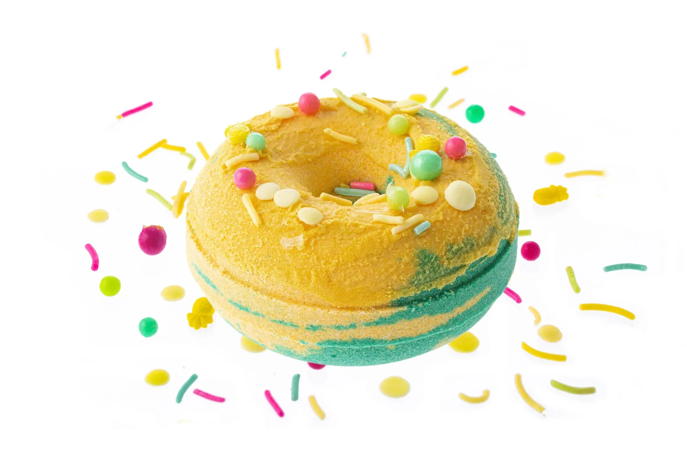 Handcrafted Tropical Donut Bath Bomb Scented in Sweet Pineapple