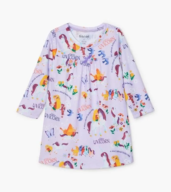 Hatley Nightdress & Book Set - Uni The Unicorn