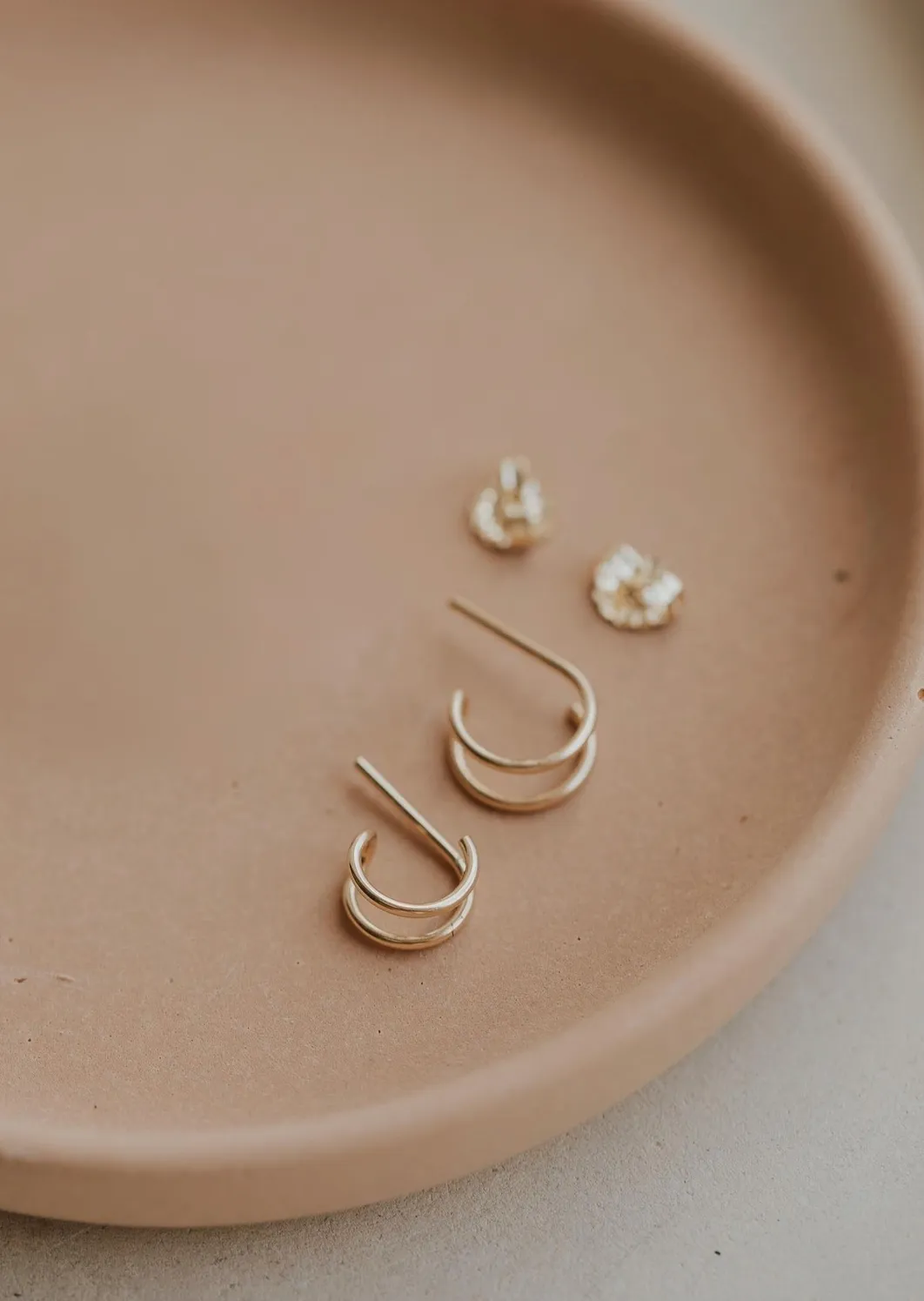 hello adorn double up posts | 14kt gold fill   sterling silver