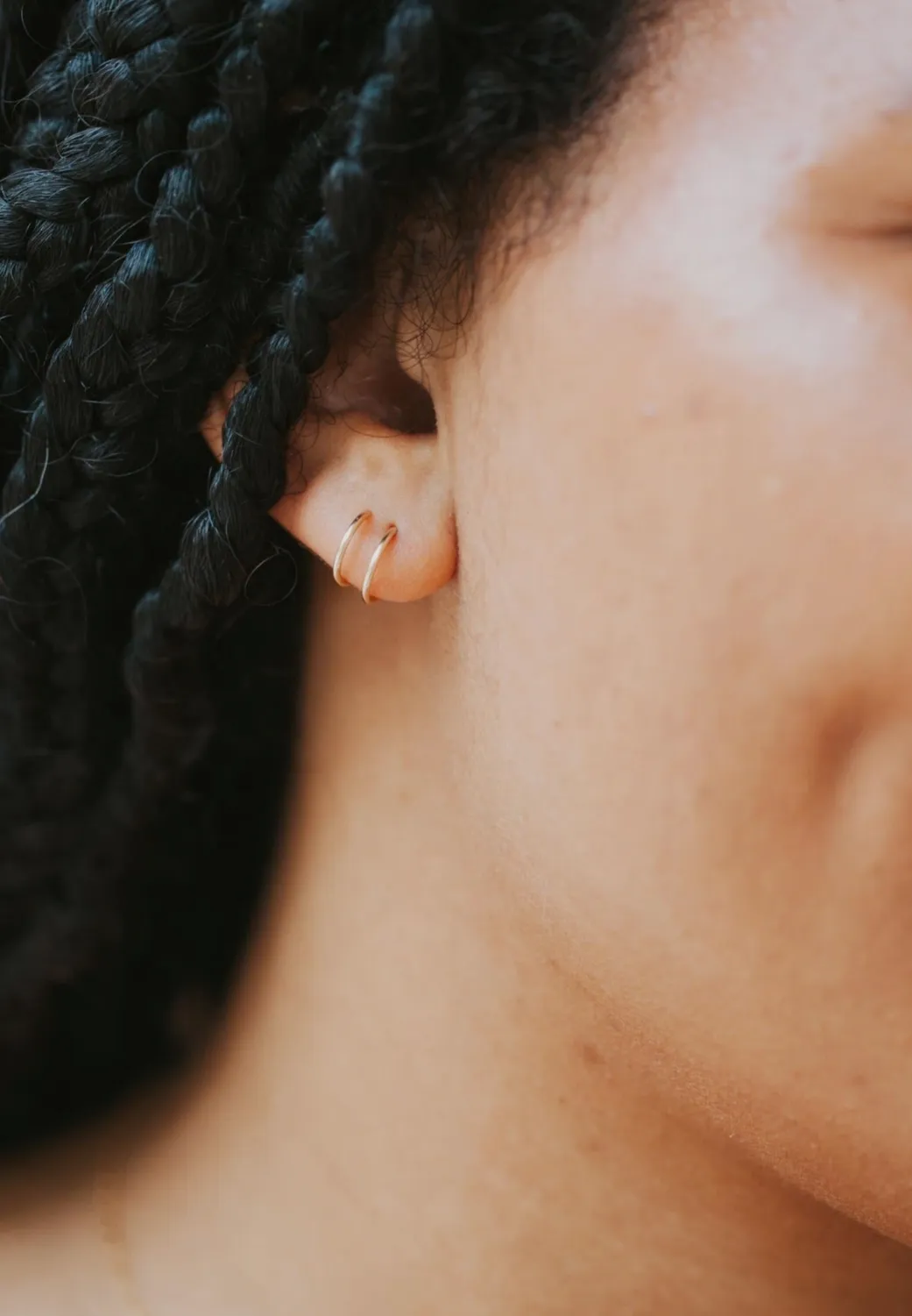hello adorn double up posts | 14kt gold fill   sterling silver