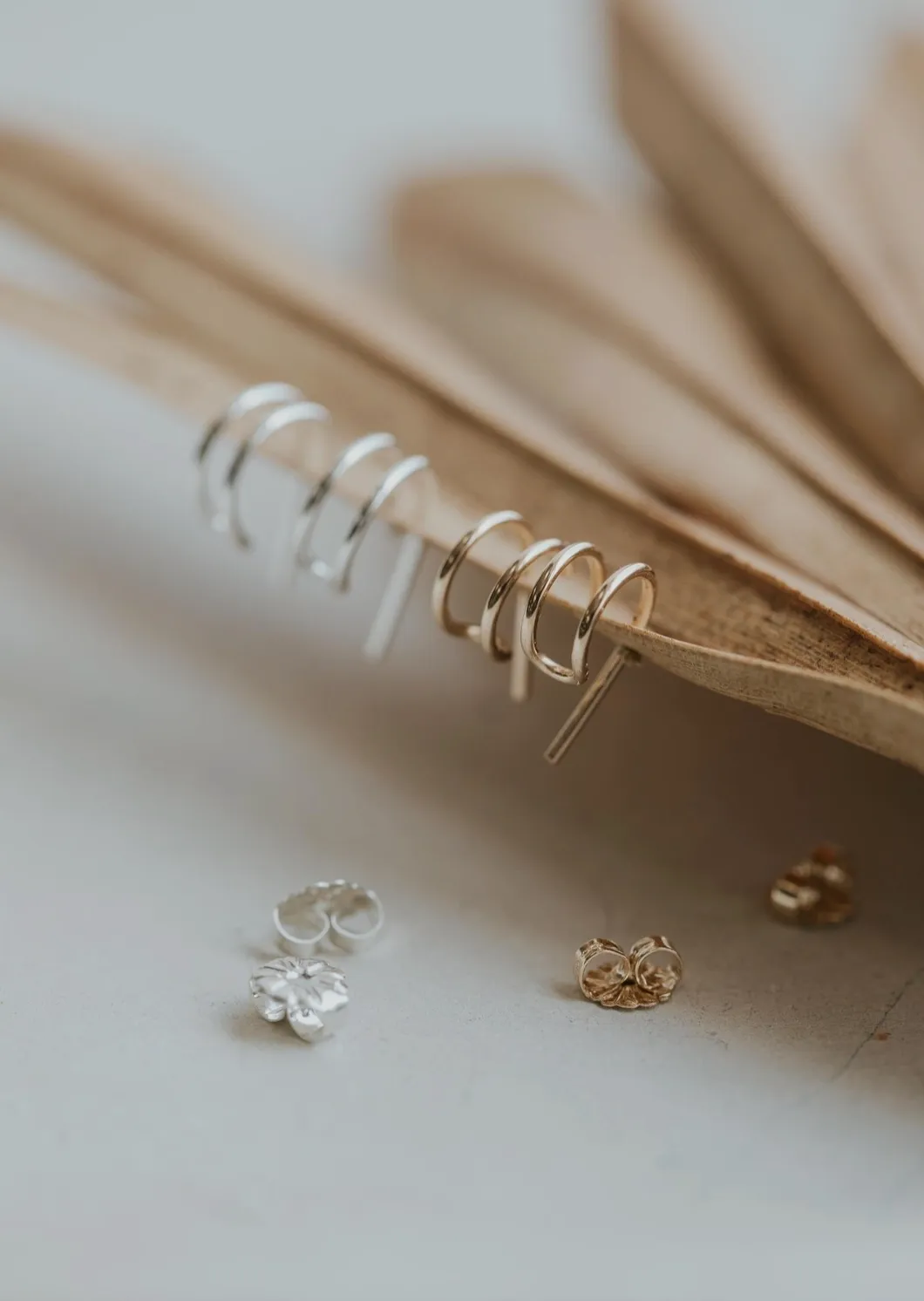 hello adorn double up posts | 14kt gold fill   sterling silver