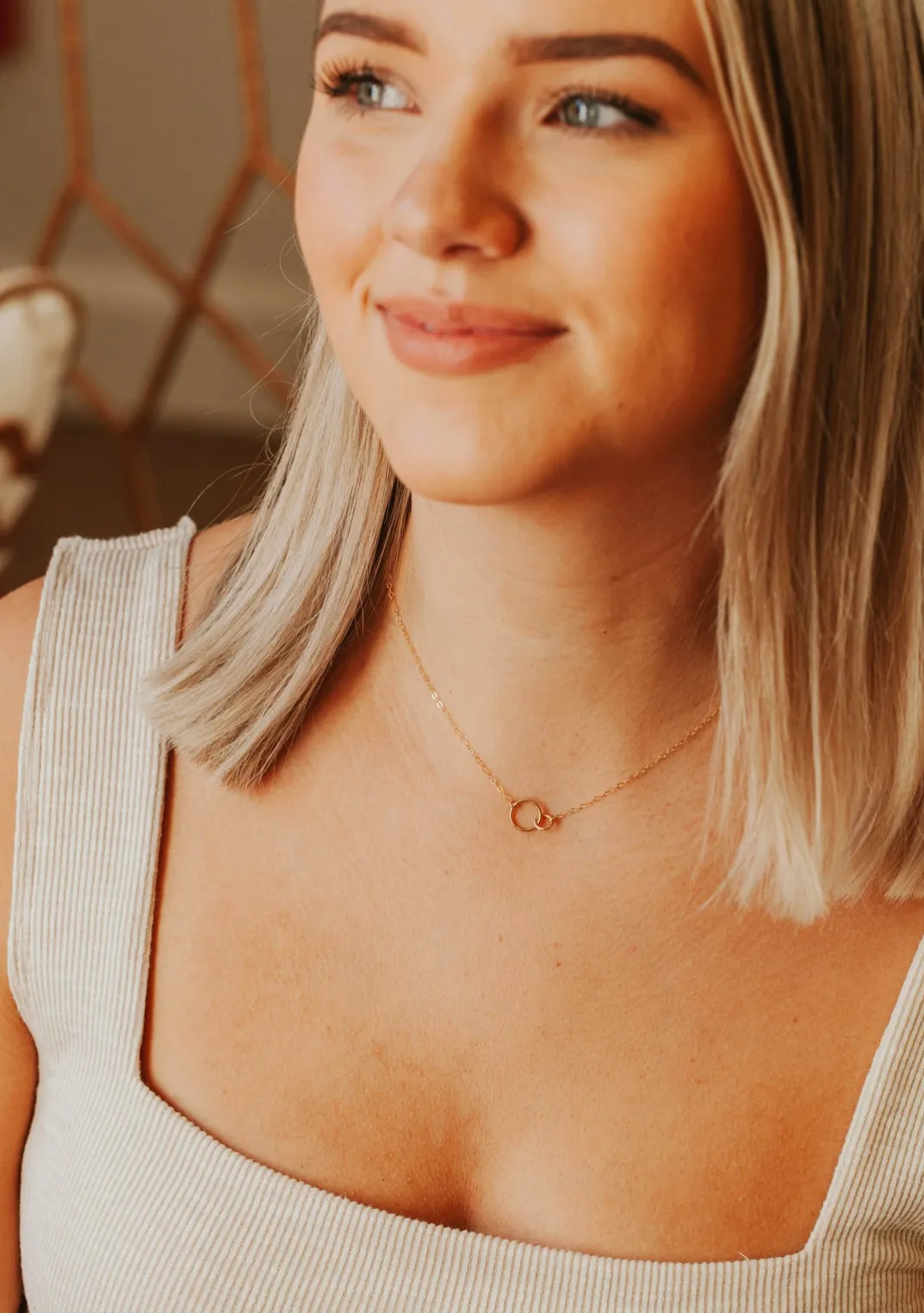 hello adorn tiny links necklace | 14kt gold fill   sterling silver