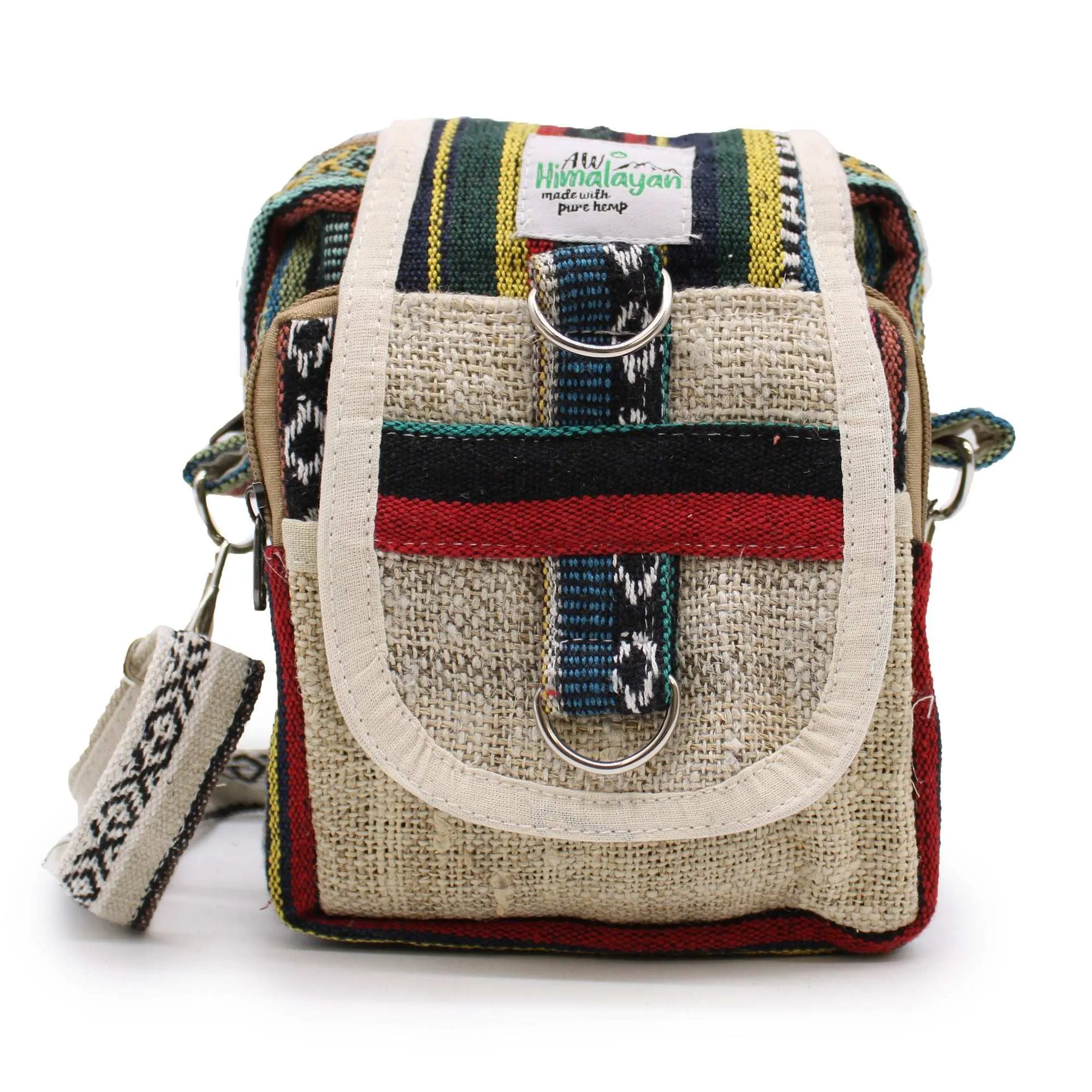Hemp Bag - Body-Cross Natural Hemp & Jhari Travel Bag