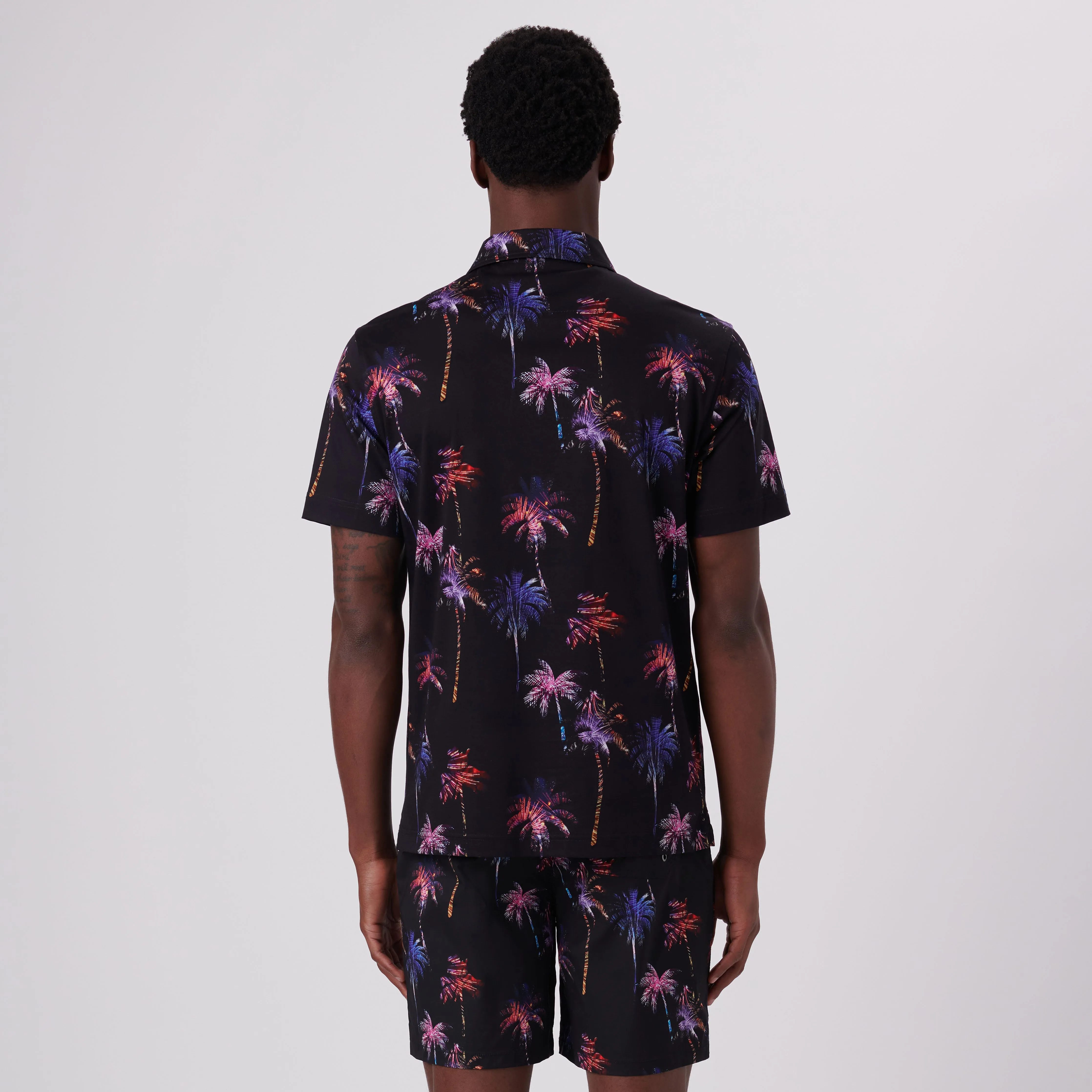 Hendrix Palm Trees Print Polo Shirt