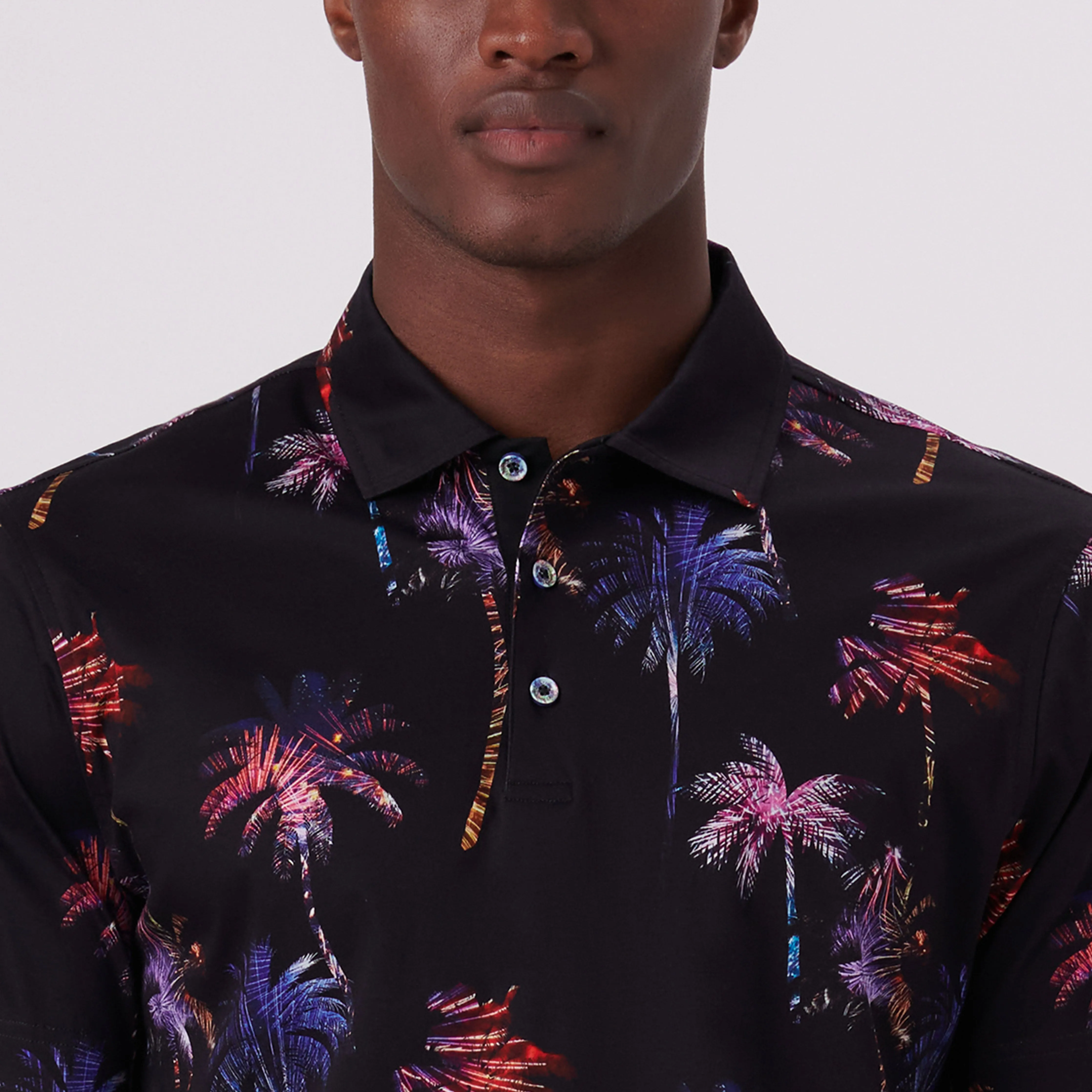 Hendrix Palm Trees Print Polo Shirt