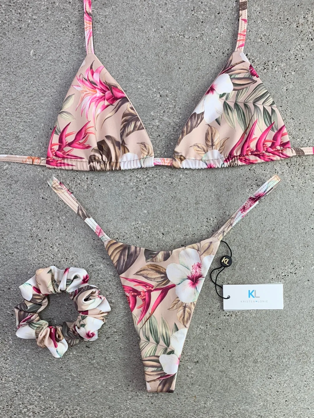 Hibiscus Island Bikini Top (Neutral)