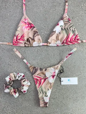 Hibiscus Island Bikini Top (Neutral)
