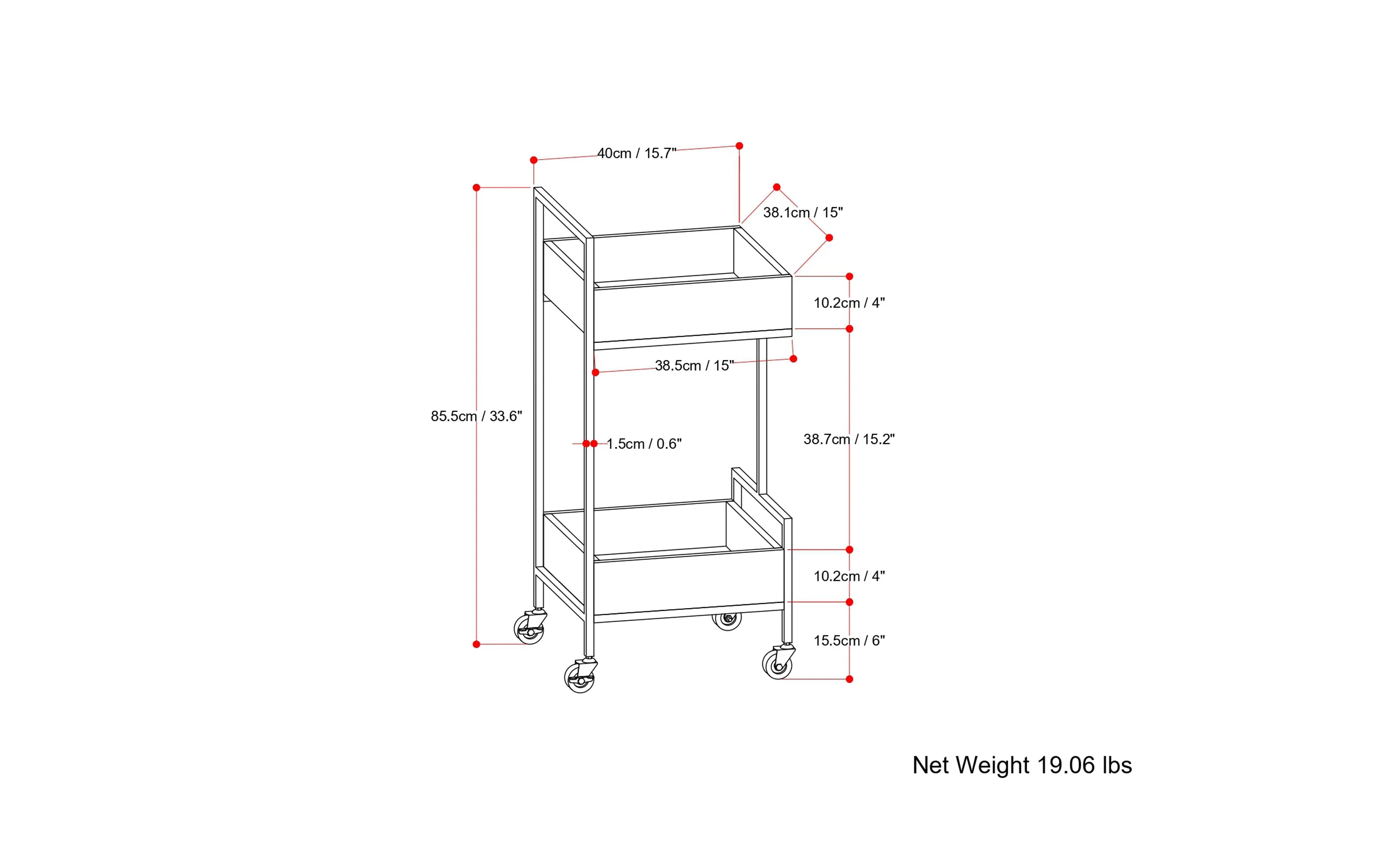 Hobbs 16 inch Bar Cart in Mango