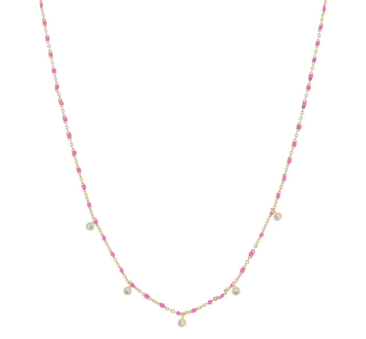 Hot Pink Crystal Necklace