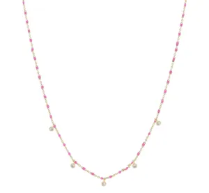 Hot Pink Crystal Necklace