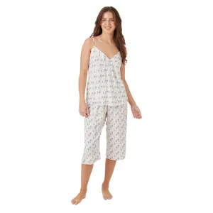 Indigo Sky 3/4 Leg Palm Print Pyjamas | Pink