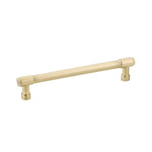 Jasper Cabinet Pull Handle - Cabinet Mount - 6" Brass/Satin Brass