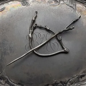 Jul | Twig Lace Pin with Twig Stick