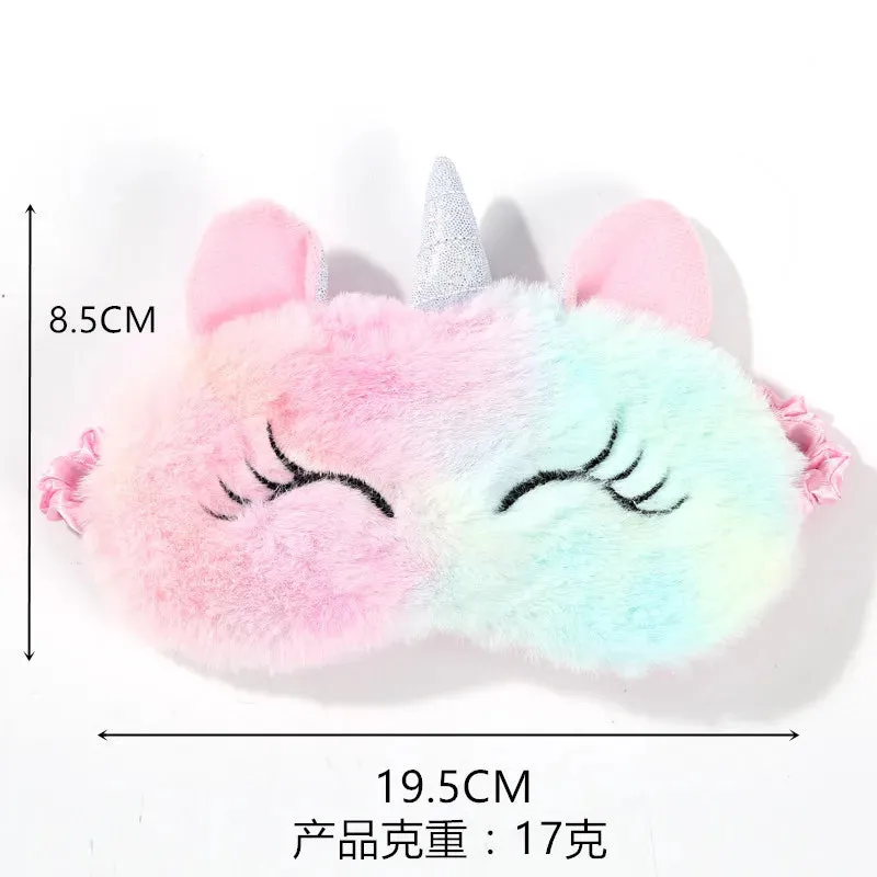 Kawaii Cartoon Unicorn Sleep Mask 🦄✨ | Cute Plush Eye Shade for Kids 🎁 | Cozy Travel Blindfold for Sweet Dreams 🌙💤
