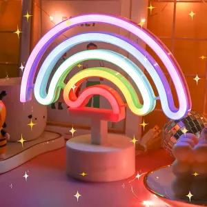 Kawaii LED Neon Night Light 🌈✨ - Adorable Flamingo, Unicorn & Rainbow Decor for Kids' Rooms 🎉💖