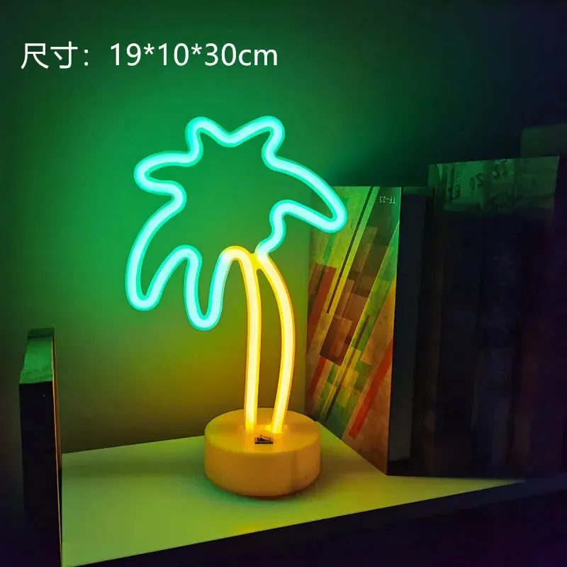 Kawaii LED Neon Night Light 🌈✨ - Adorable Flamingo, Unicorn & Rainbow Decor for Kids' Rooms 🎉💖