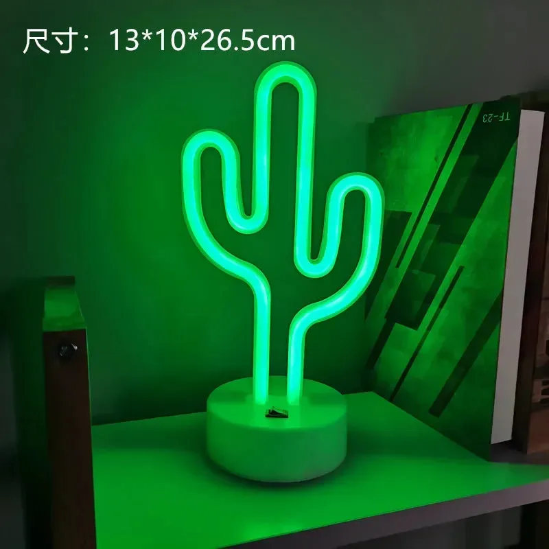 Kawaii LED Neon Night Light 🌈✨ - Adorable Flamingo, Unicorn & Rainbow Decor for Kids' Rooms 🎉💖