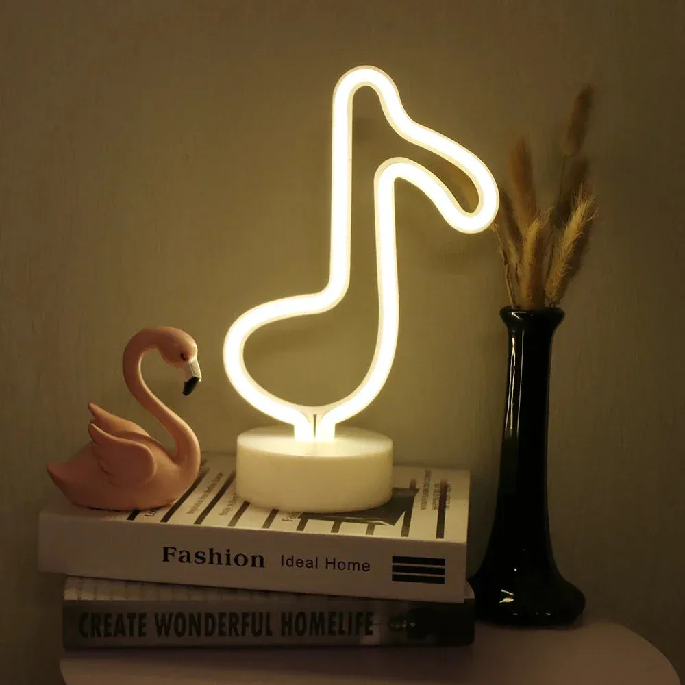 Kawaii LED Neon Night Light 🌈✨ - Adorable Flamingo, Unicorn & Rainbow Decor for Kids' Rooms 🎉💖