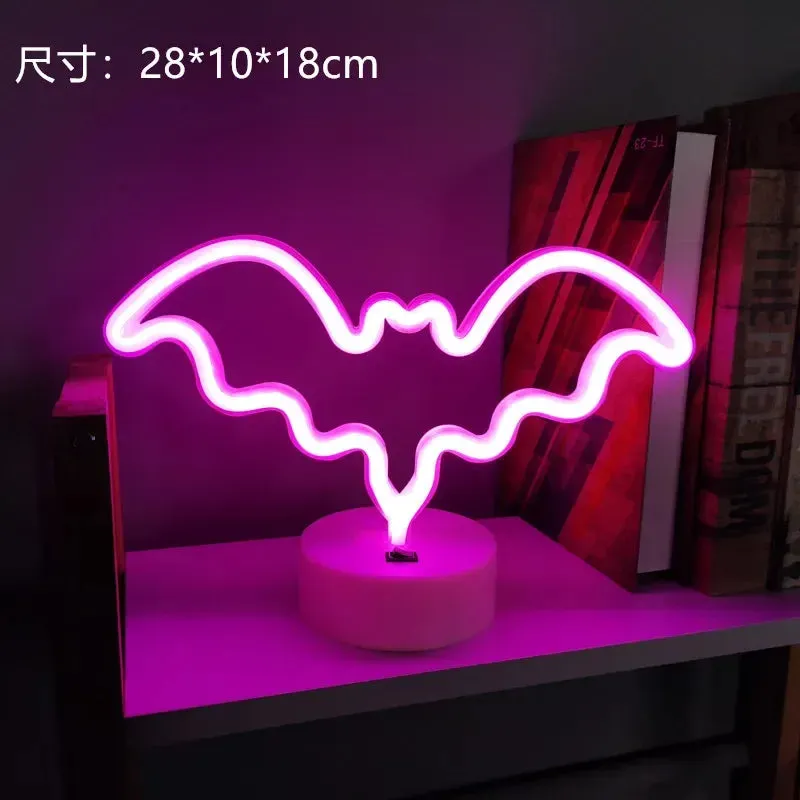 Kawaii LED Neon Night Light 🌈✨ - Adorable Flamingo, Unicorn & Rainbow Decor for Kids' Rooms 🎉💖