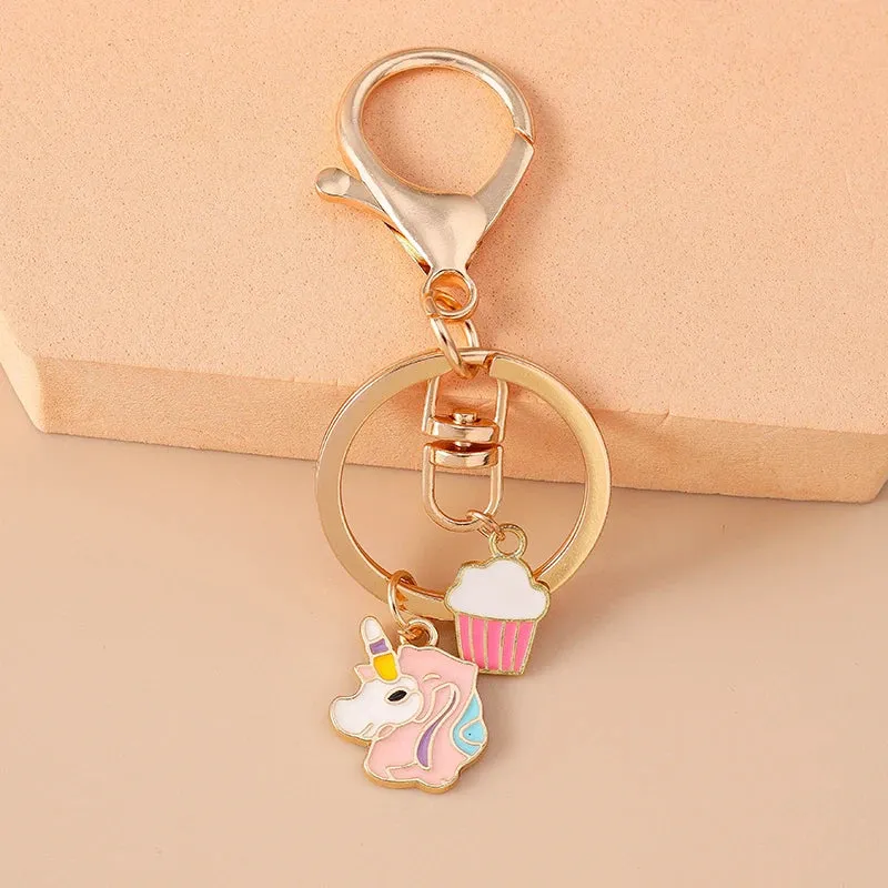 Kawaii Unicorn Enamel Keychain 🦄✨ - Adorable Horse Key Ring for Girls & Women 🎀 - Perfect DIY Handbag Pendant Gift 🎁
