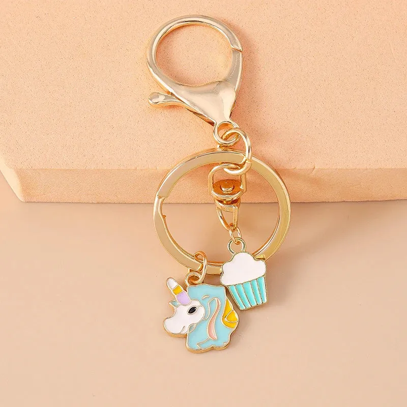 Kawaii Unicorn Enamel Keychain 🦄✨ - Adorable Horse Key Ring for Girls & Women 🎀 - Perfect DIY Handbag Pendant Gift 🎁