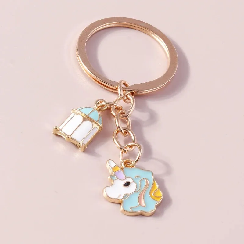 Kawaii Unicorn Enamel Keychain 🦄✨ - Adorable Horse Key Ring for Girls & Women 🎀 - Perfect DIY Handbag Pendant Gift 🎁