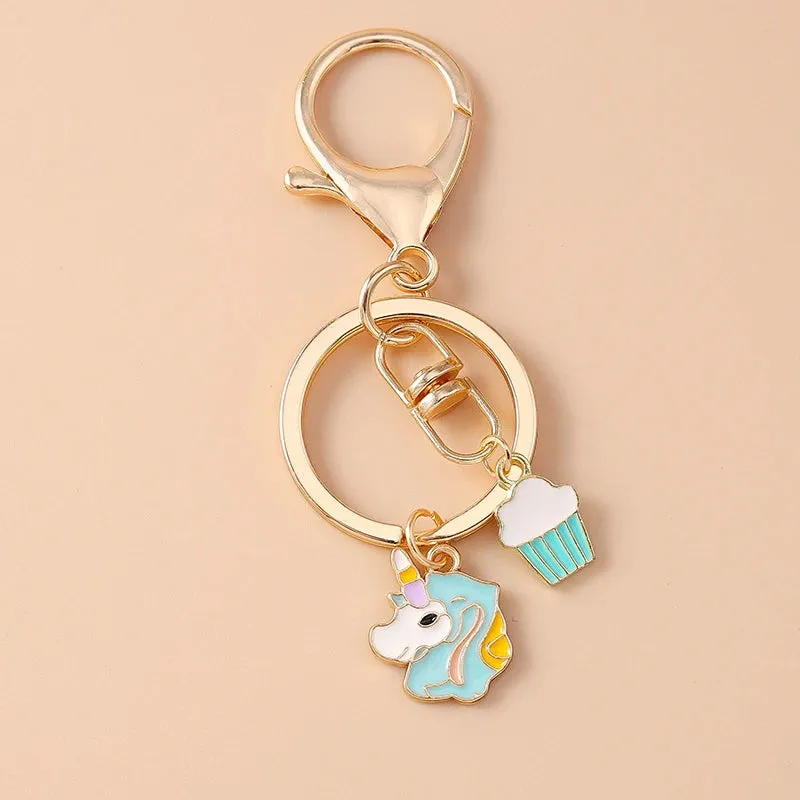 Kawaii Unicorn Enamel Keychain 🦄✨ - Adorable Horse Key Ring for Girls & Women 🎀 - Perfect DIY Handbag Pendant Gift 🎁